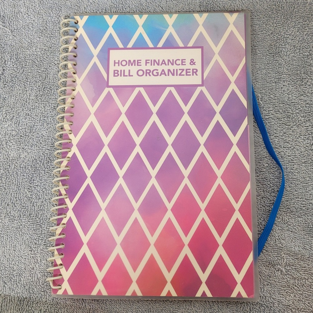 Home Finance &‎ Bill Organizer Spiral Notebook Purple Pink Diamond Geometric